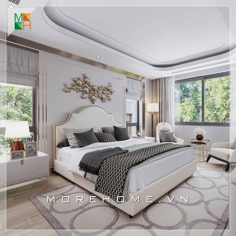 Chiêm ngưỡng mẫu thiết kế nội thất phòng ngủ đẹp sang trọng mang phong cách tân cổ điển phù hợp cho không gian nhà phố, chung cư, biệt thự.