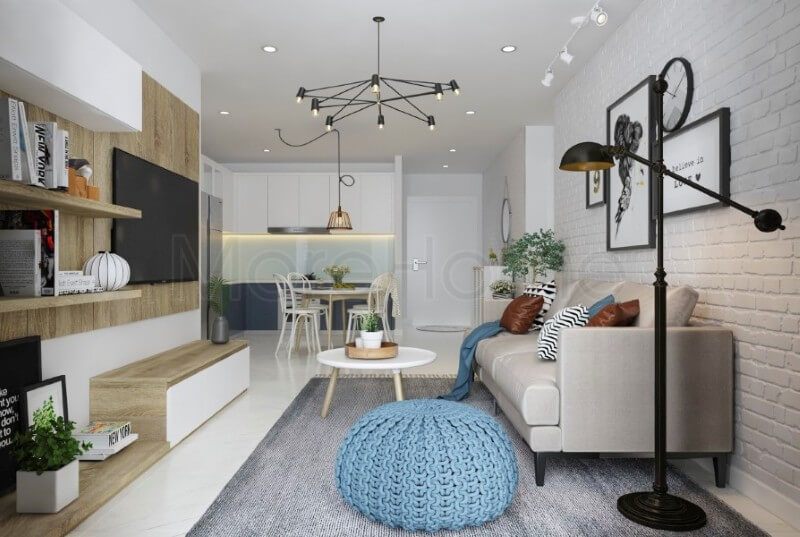 Bộ sofa hiện đại được thiết kế nhỏ gọn phù hợp với không gian phòng khách chung cư, vừa đảm bảo tính công năng lại không làm mất đi quá nhiều diện tích.