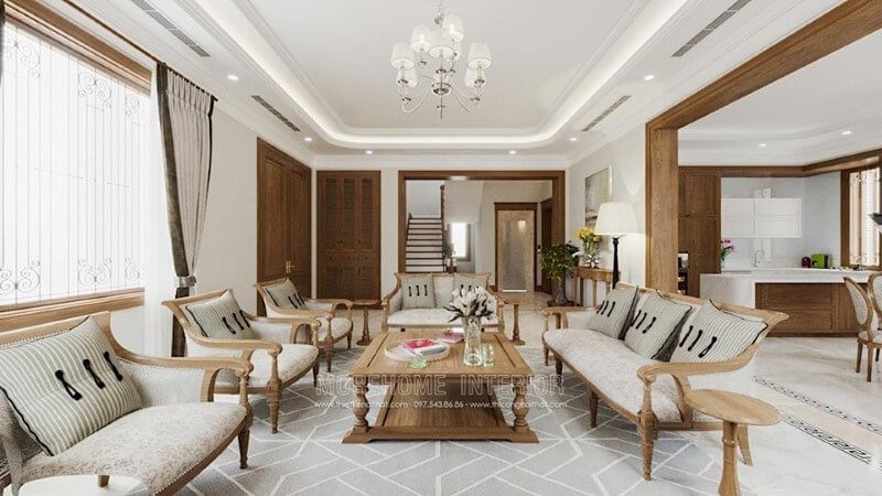 .
Màu trắng và gỗ óc chó được kết hợp độc đáo trên mẫu Sofa cao cấp đem lại vẻ đẹp hoàn mỹ cho căn phòng.